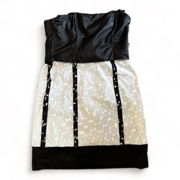 Nine West Black and White Strapless Fit and Flare Print Dress, Size 10 - Picture 9 of 9